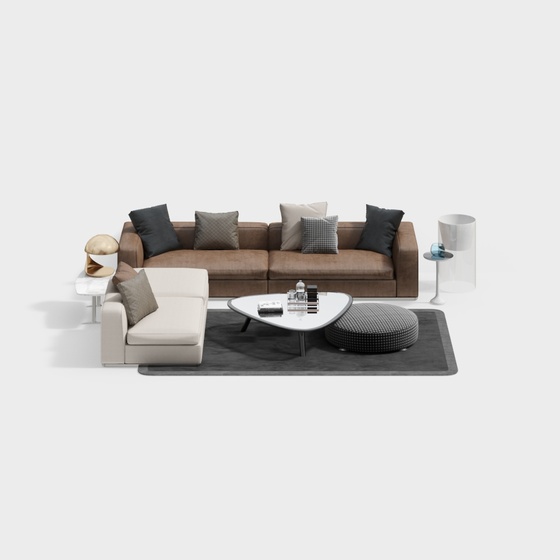 Modern living room sofa and coffee table combination