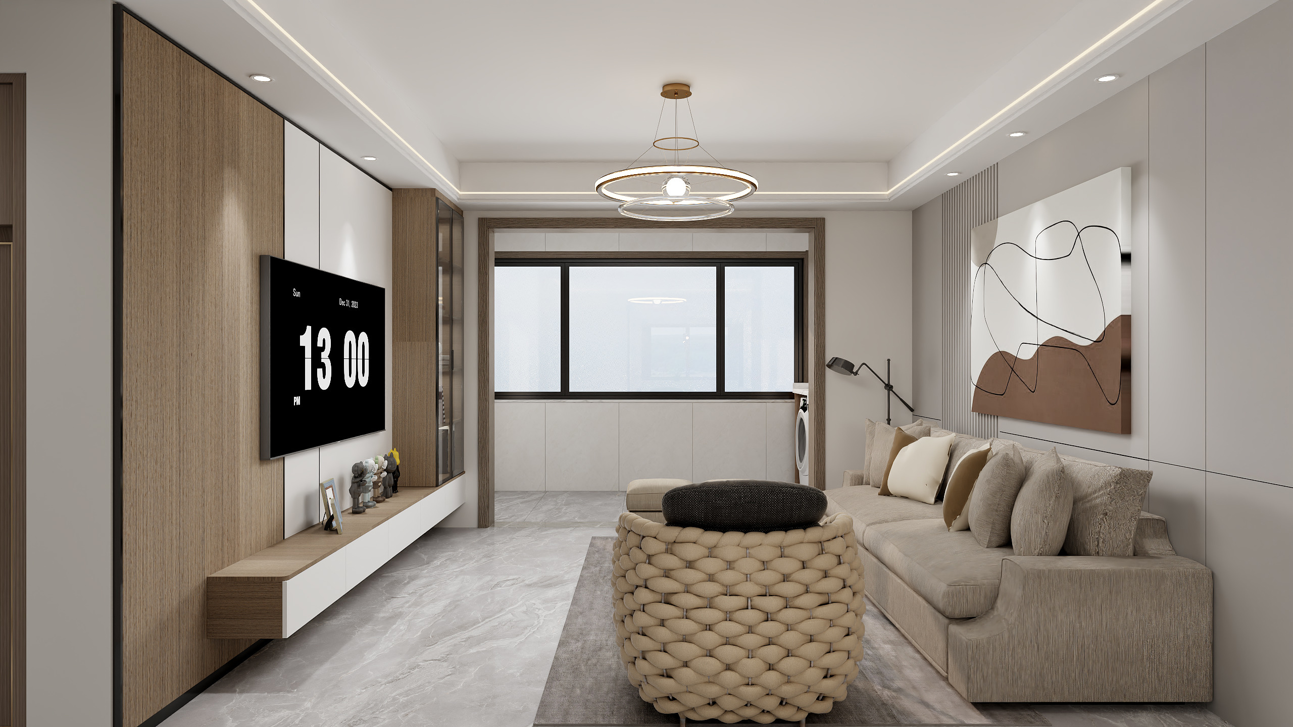 美佳定制-晋-《若霞孤鹜》-现代三居室-装修设计方案