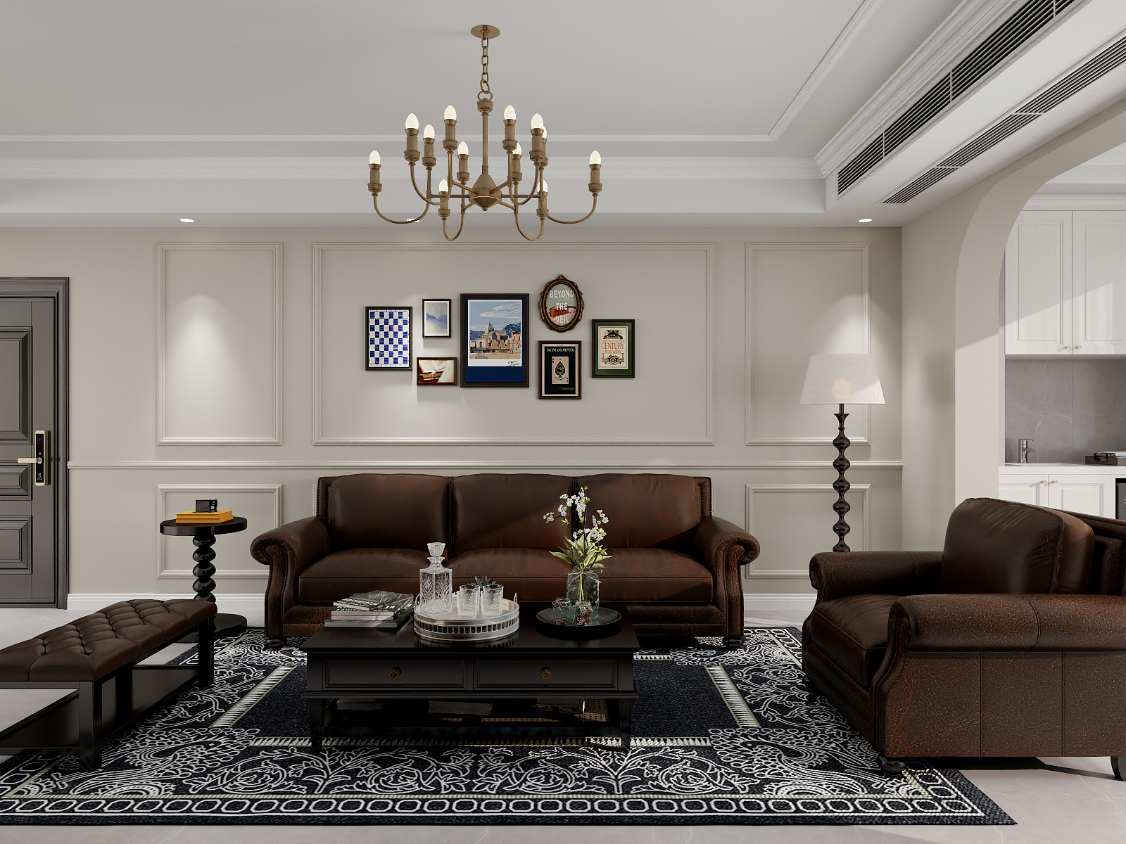 湛智华-美式127平3房装修效果图