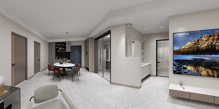 旧巷li-同兴佳苑三室竖厅-田桃客户8-16-装修设计方案