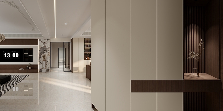 恒盛设计-格兰美景中古风136㎡三室两厅-装修设计方案