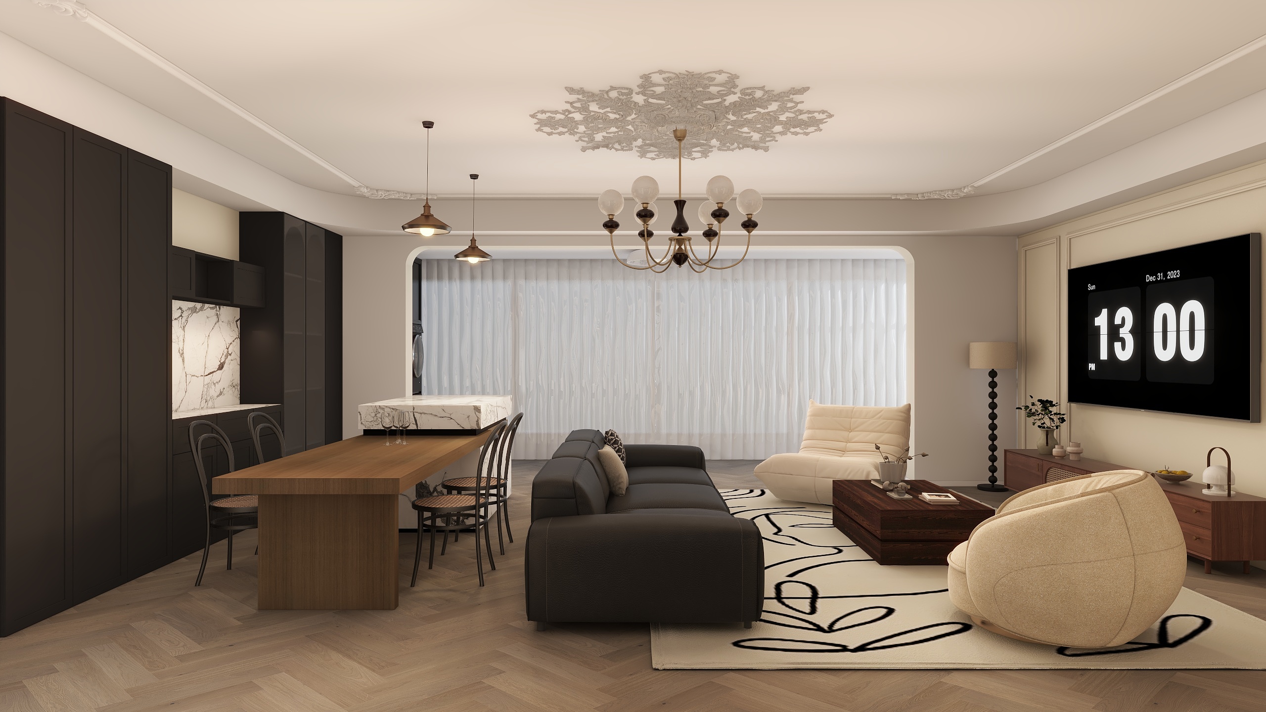 柏印-中古风装修效果图