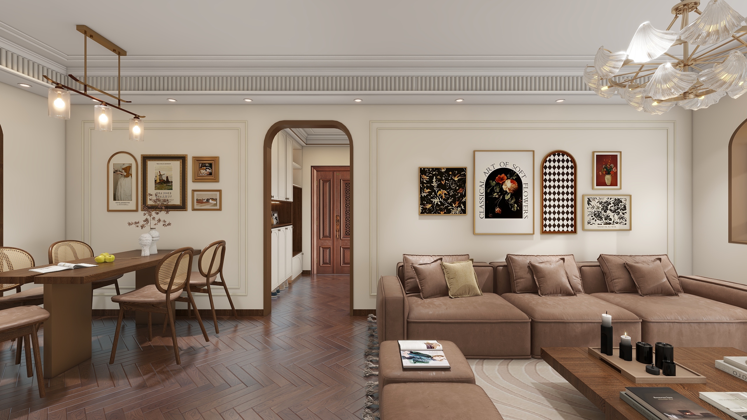 欧阳雪健-法式中古-奶油风-装修设计方案