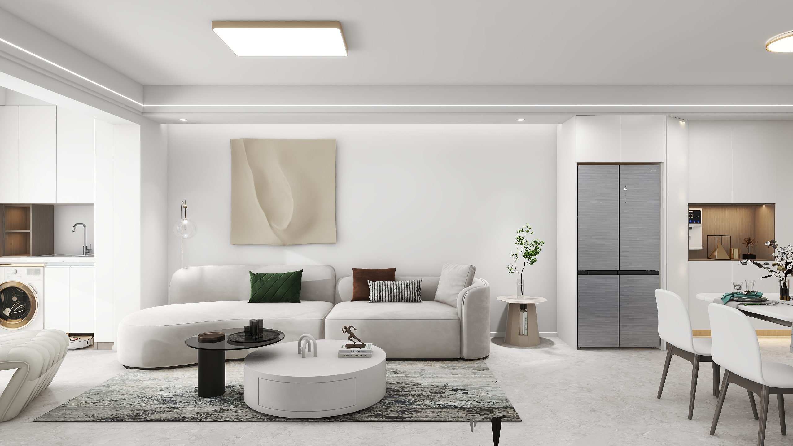 湖北-嘉禾装饰-菱湖一品现代简约89㎡3室-装修设计方案