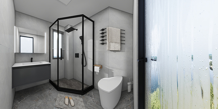 赣州华唯法恩莎-爱丁堡卫生间全景效果图-刘欣-装修设计方案