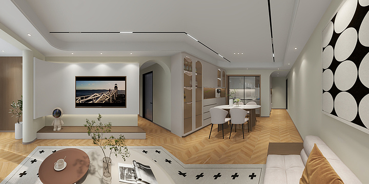 沈有波-国兴三期三室两厅原木奶油-装修设计方案