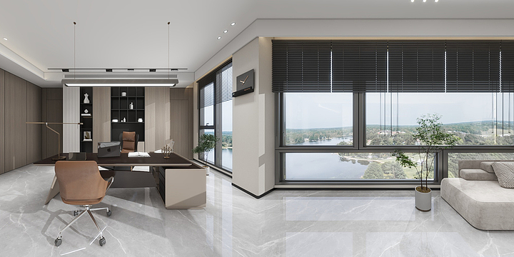 逸阳装饰设计-来满仓 办公楼-二层 经理办公室-轻奢-装修设计方案