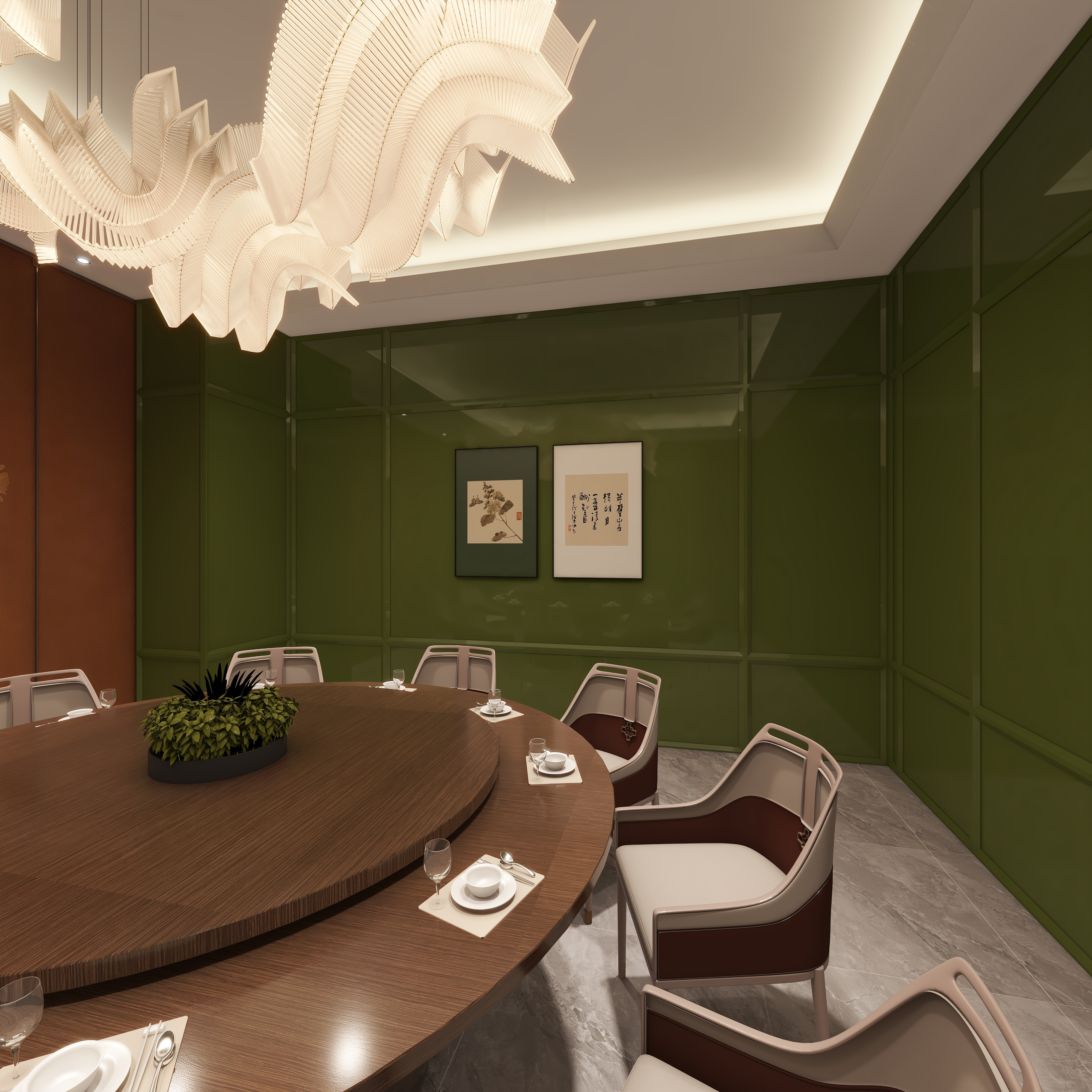 哈密*室内*设计-项目部一层大包厢装修效果图第3张