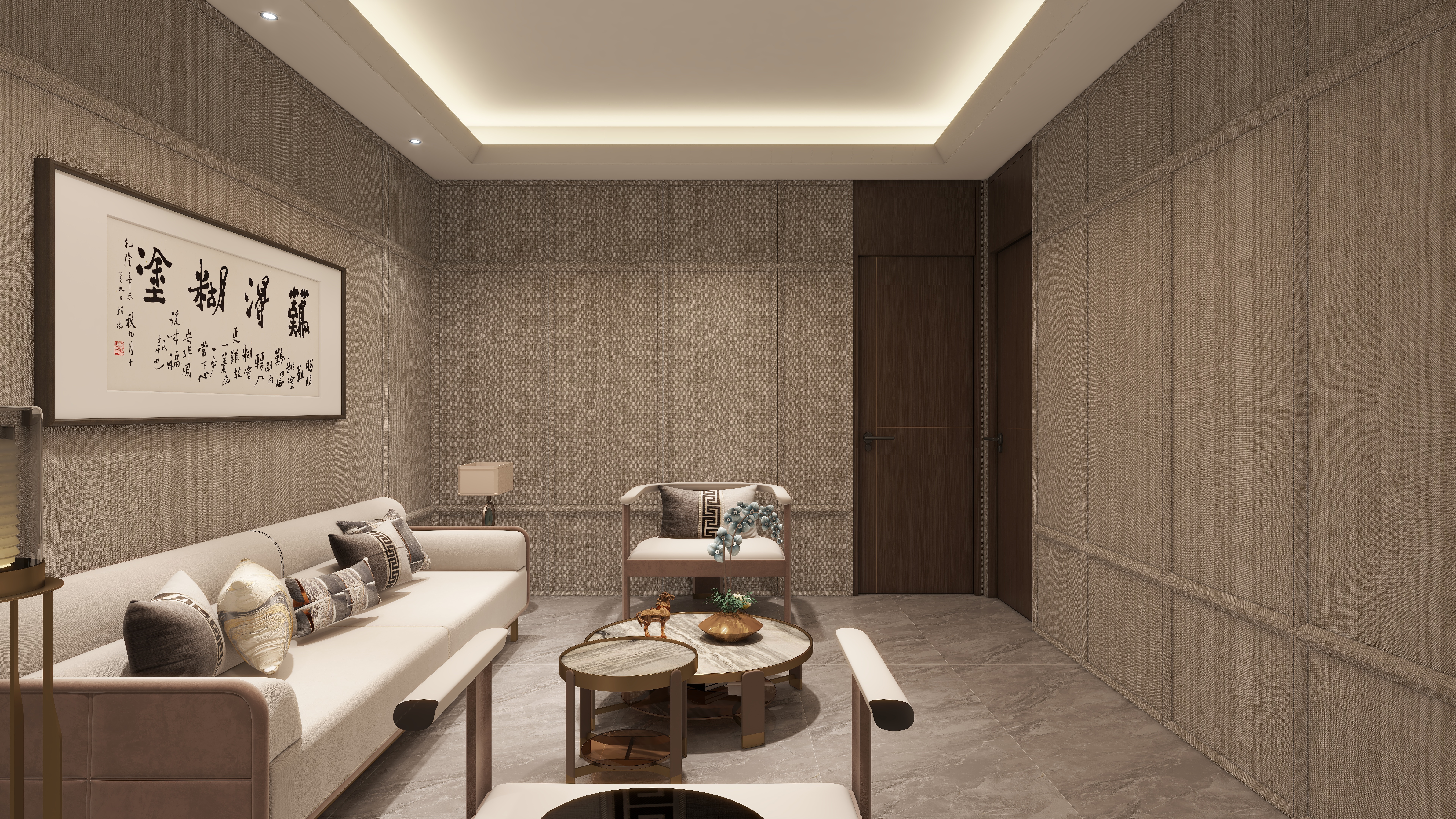 哈密*室内*设计-项目部一层多功能会客厅装修效果图第2张