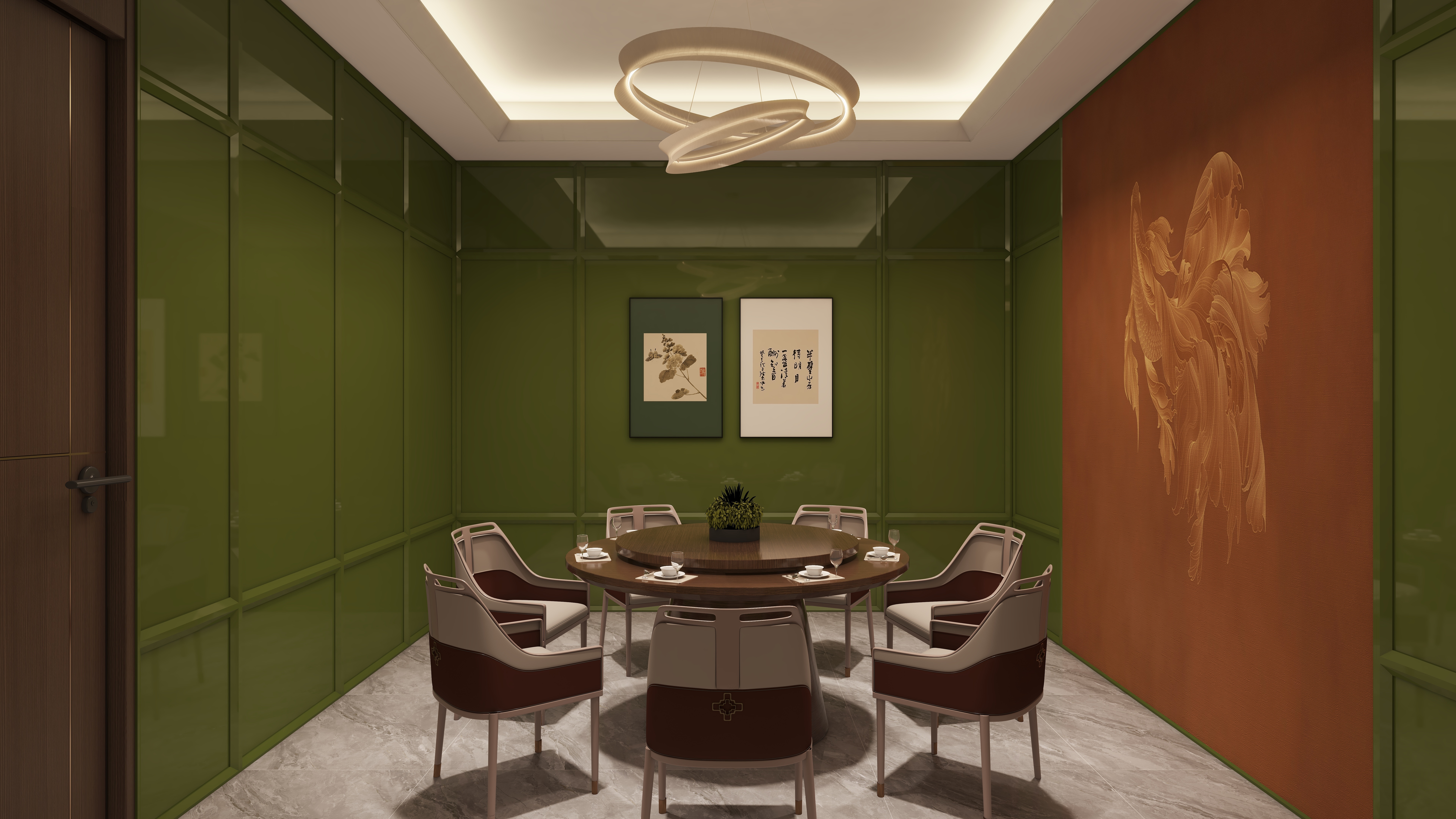 哈密*室内*设计-项目部一层小包厢装修效果图第3张