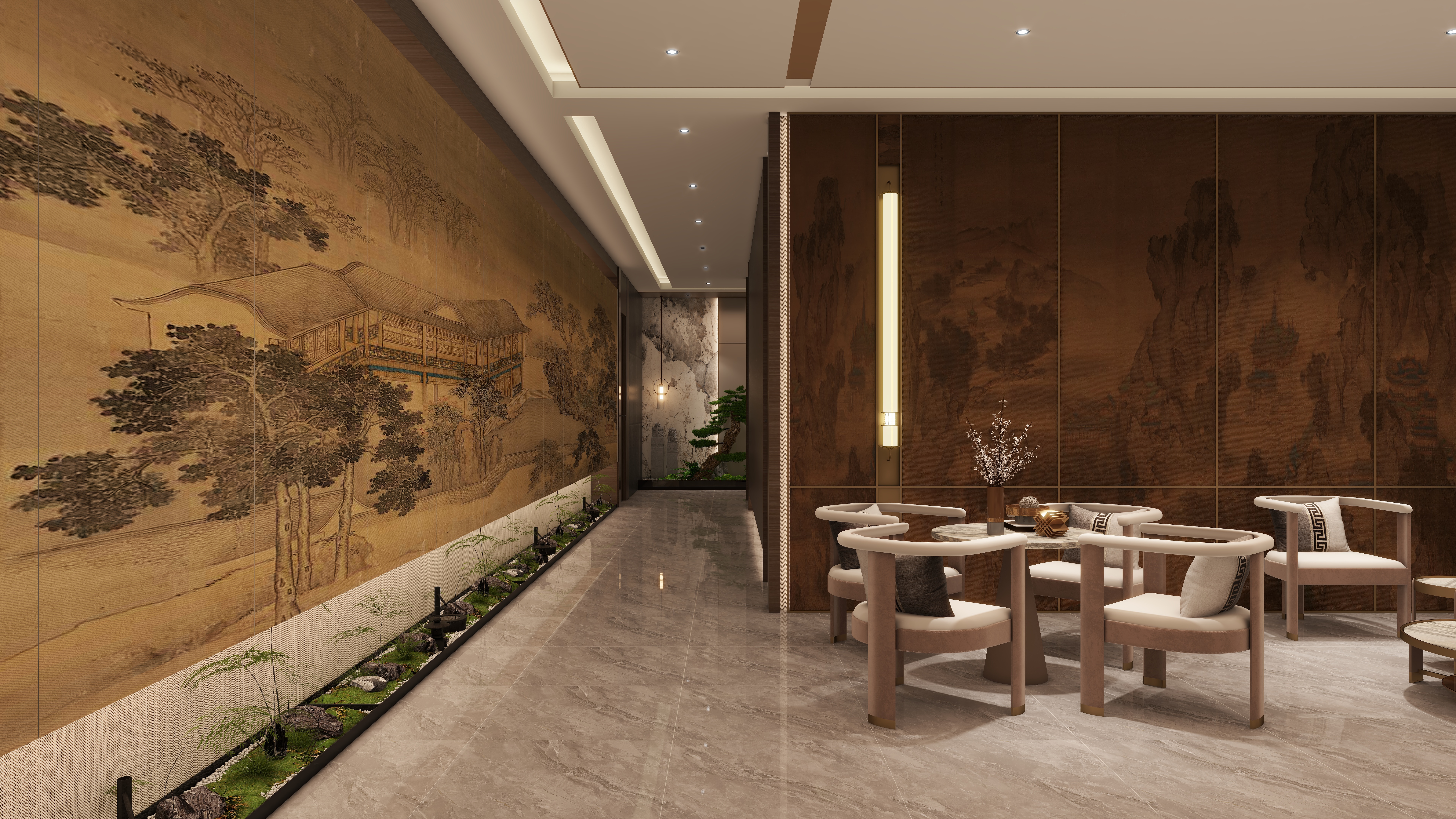 哈密*室内*设计-项目部一层前厅装修效果图第2张