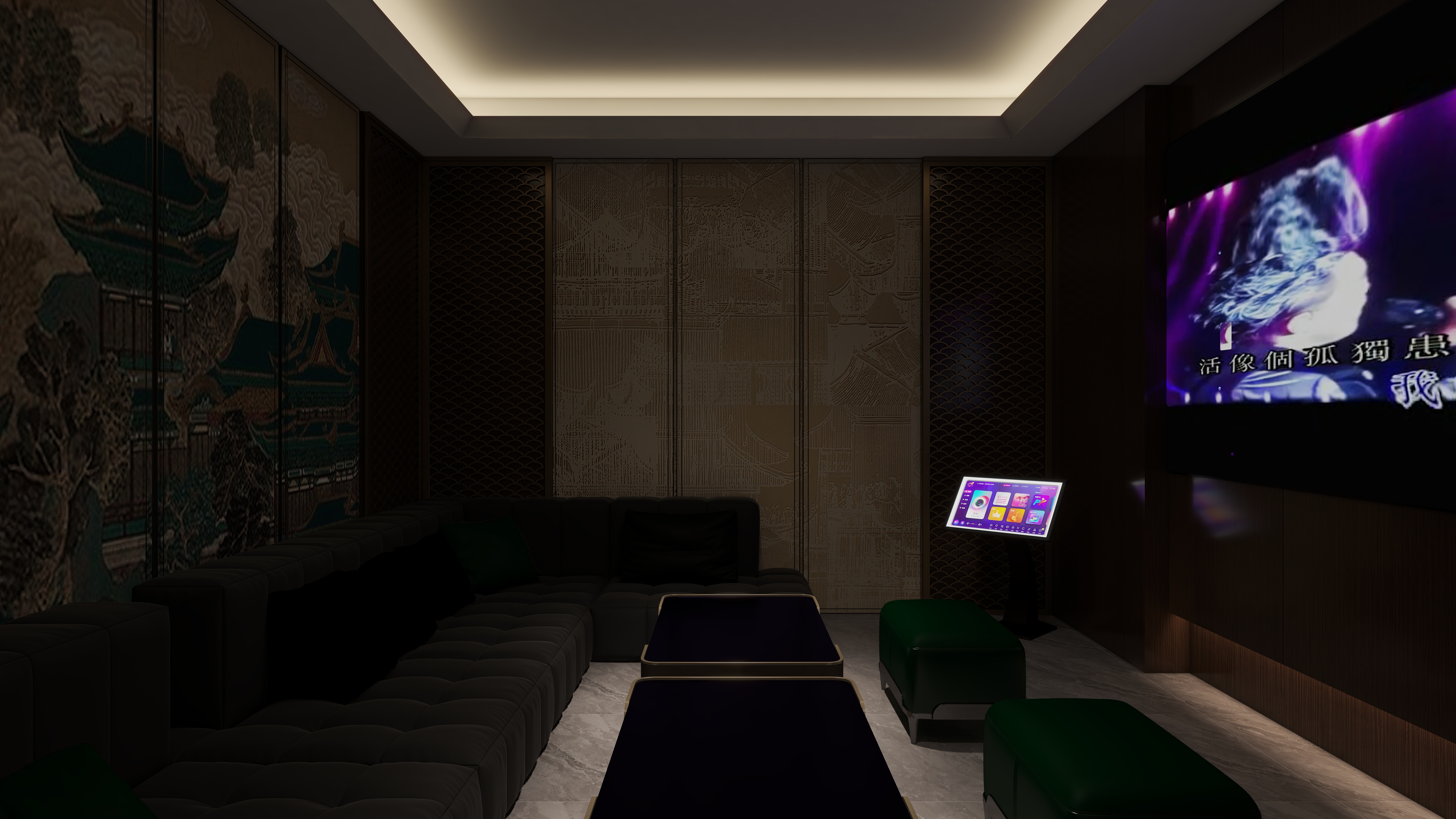 哈密*室内*设计-项目部一层KTV室装修效果图第2张