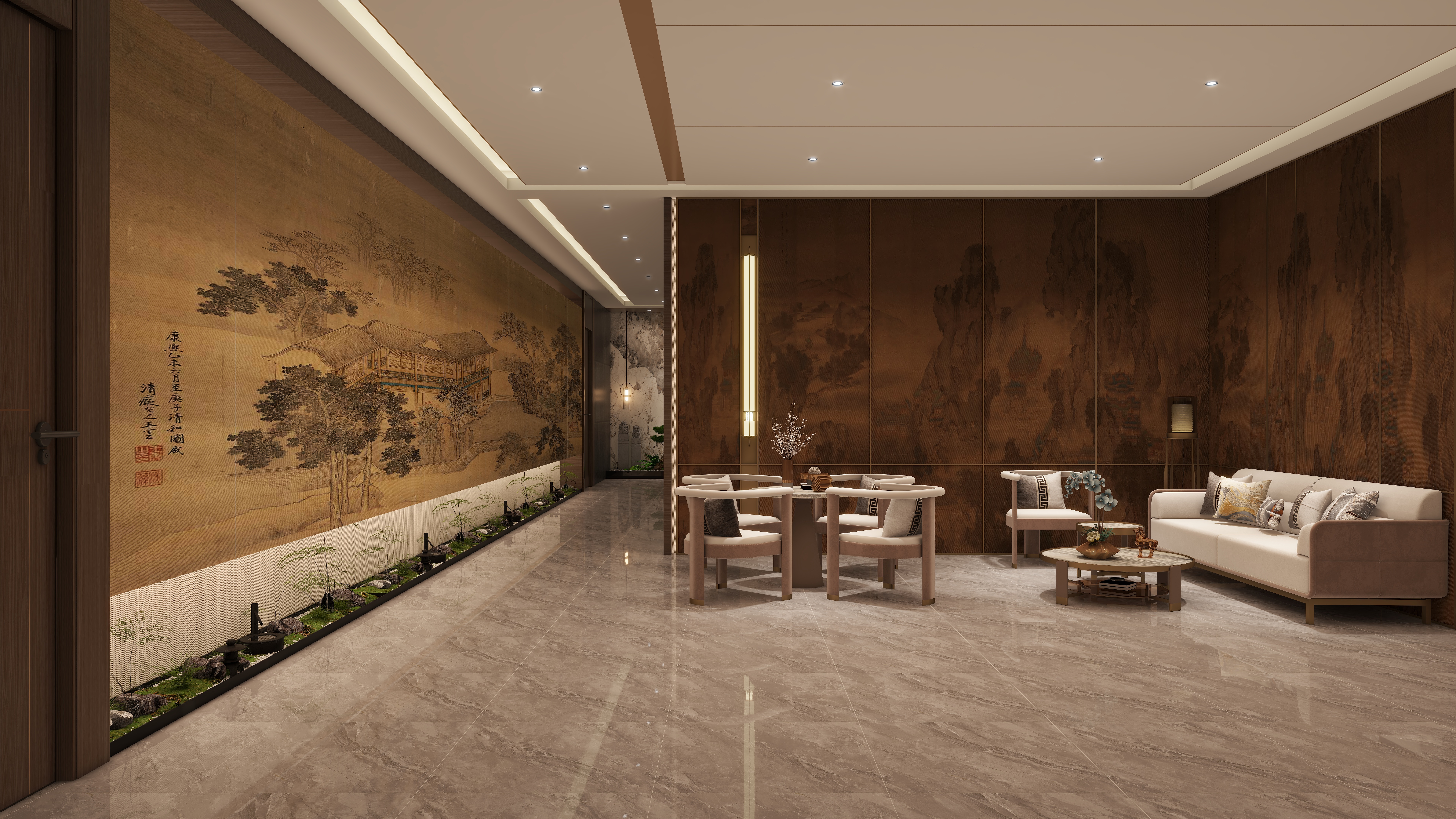 哈密*室内*设计-项目部一层前厅装修效果图第1张