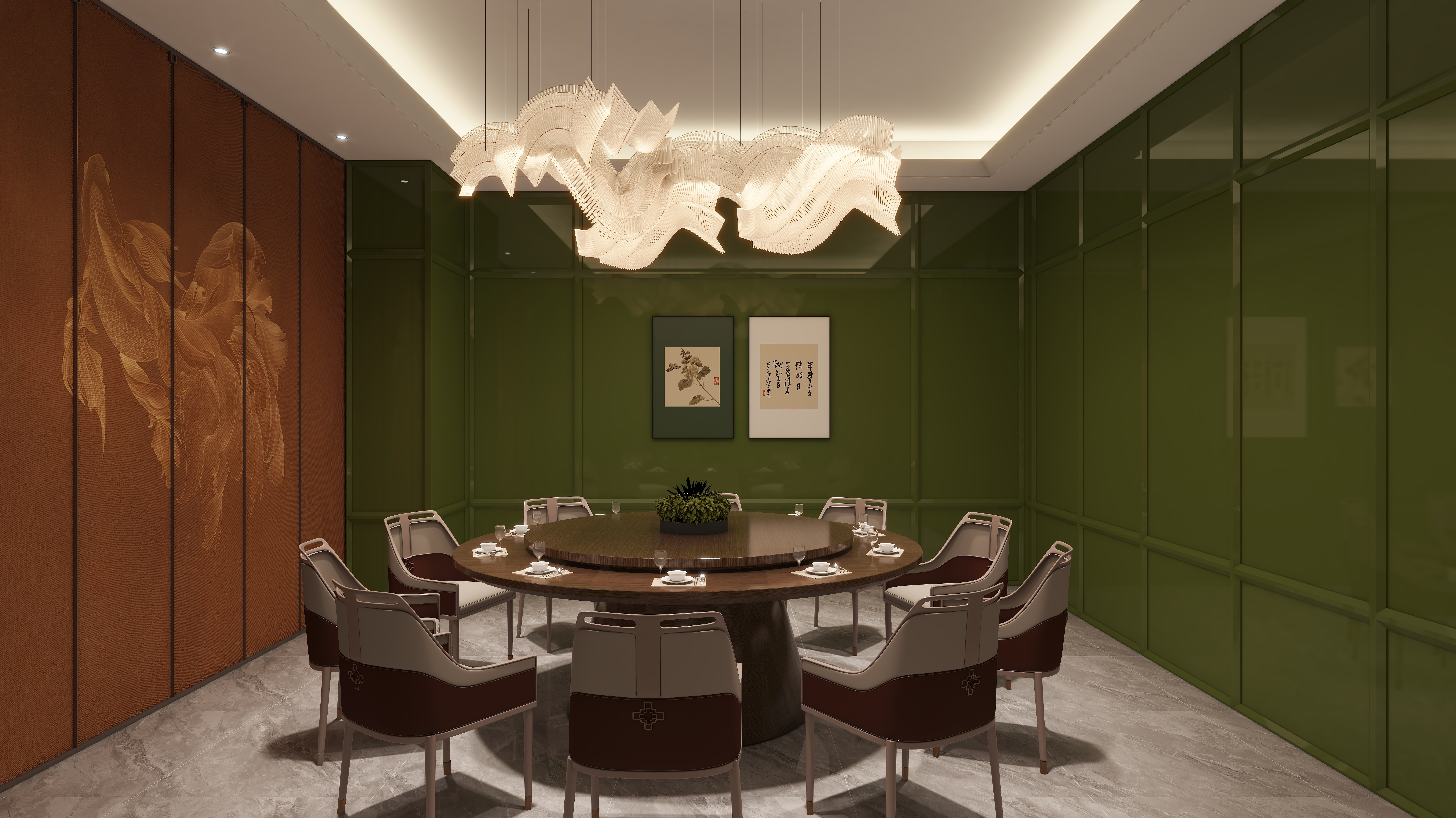 哈密*室内*设计-项目部一层大包厢装修效果图第2张