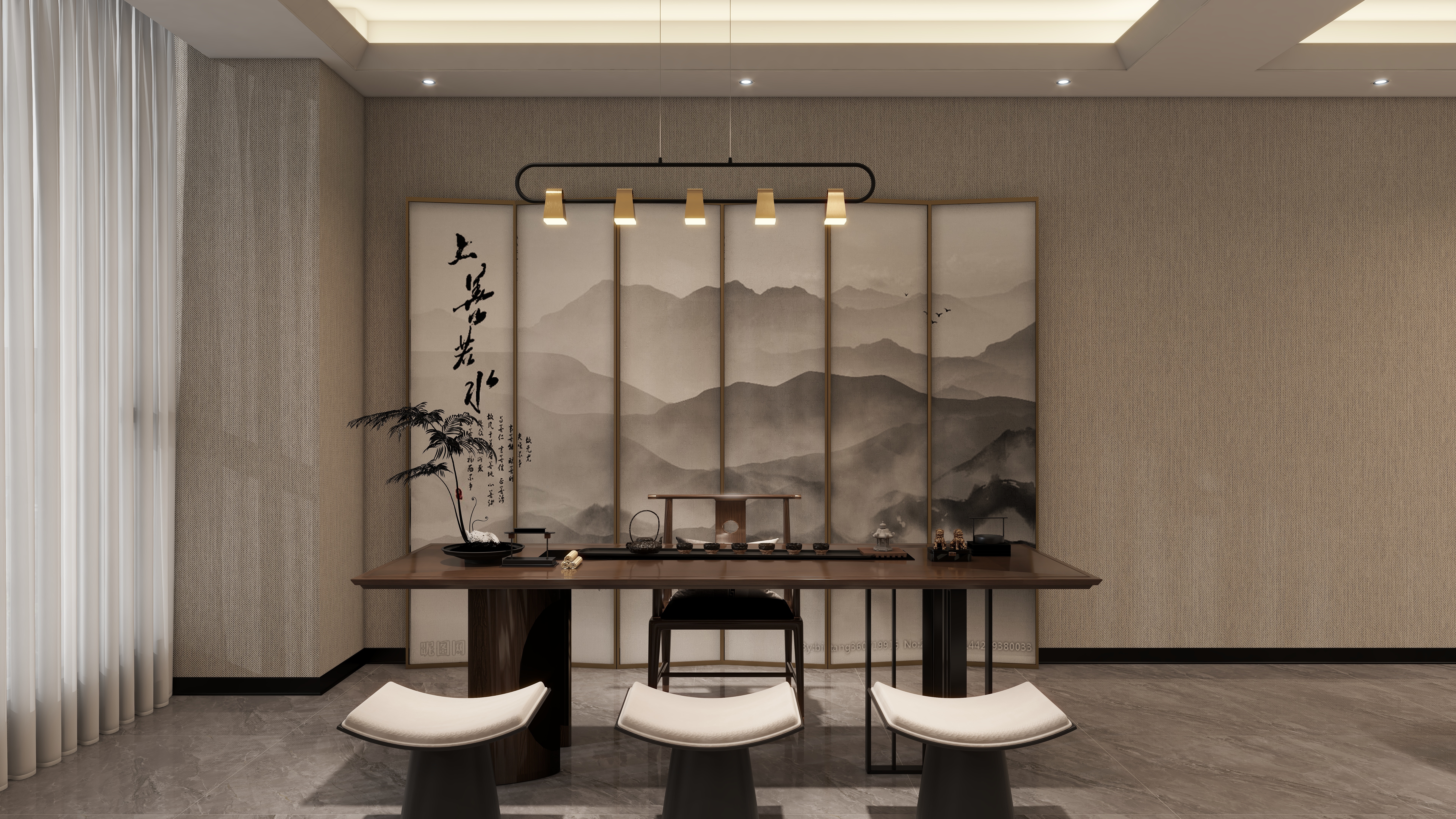 哈密*室内*设计-项目部一层副总办公室装修效果图第2张