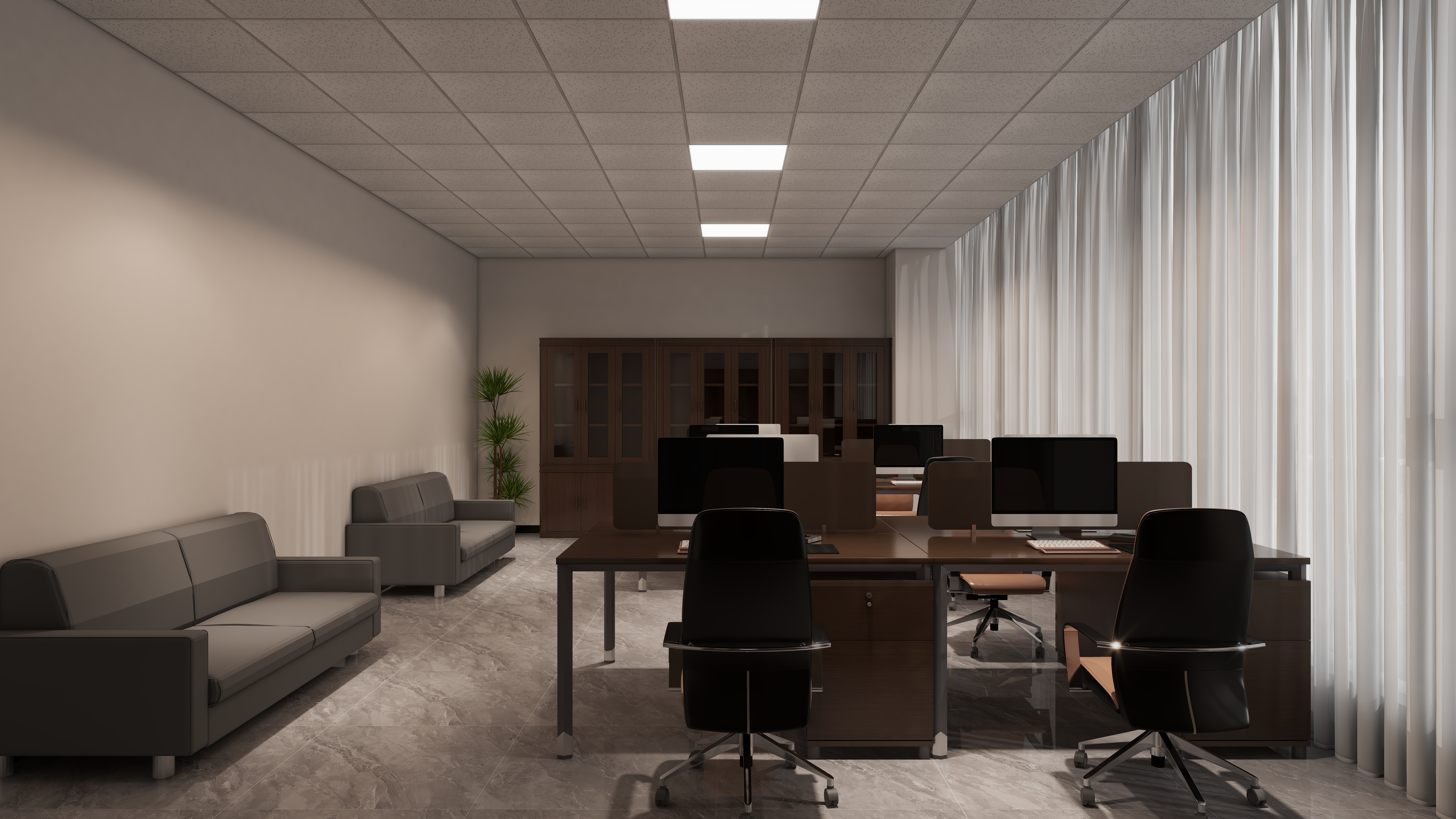 哈密*室内*设计-项目部一层财务室装修效果图第1张