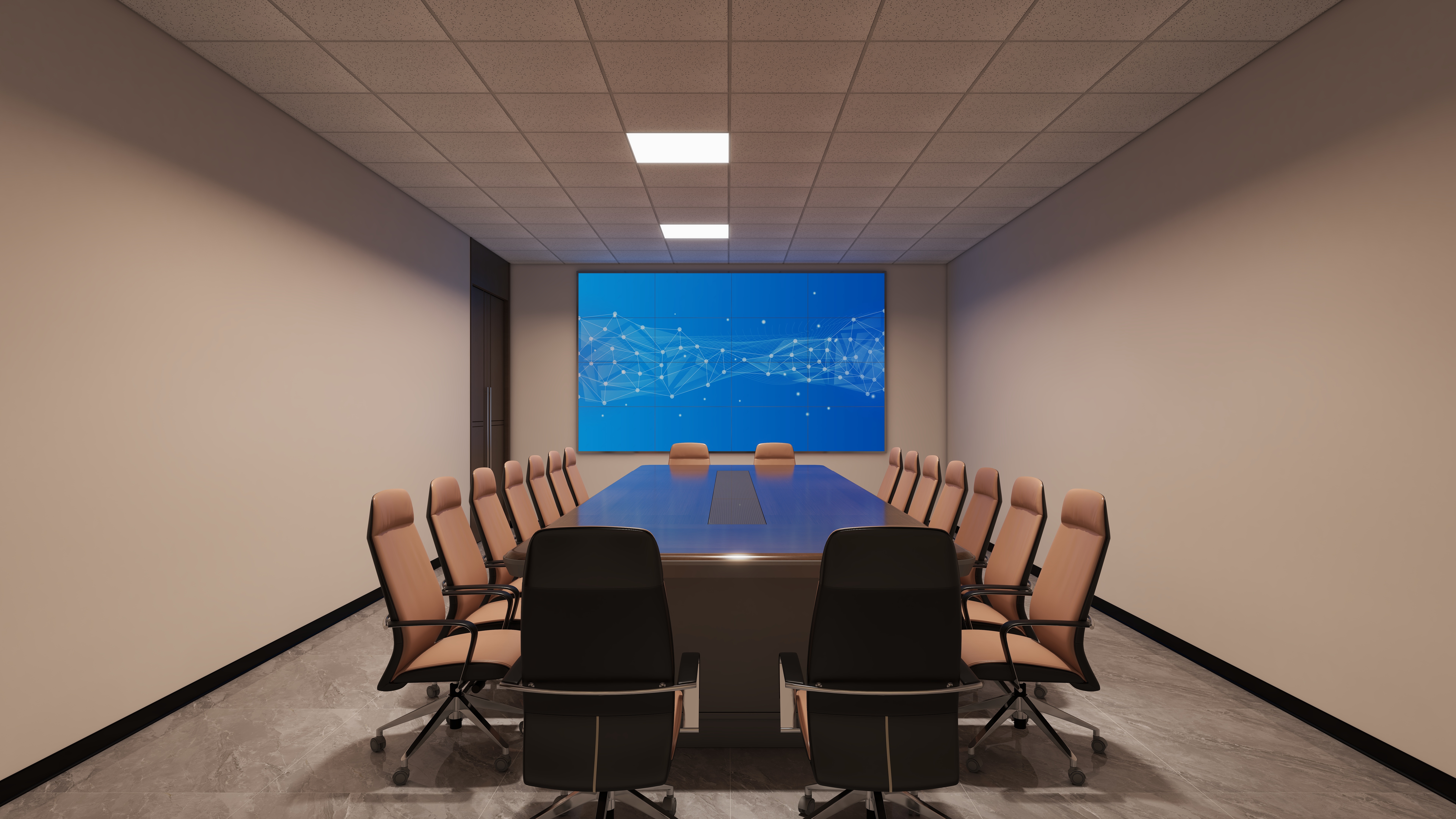 哈密*室内*设计-项目部一层会议室装修效果图第1张