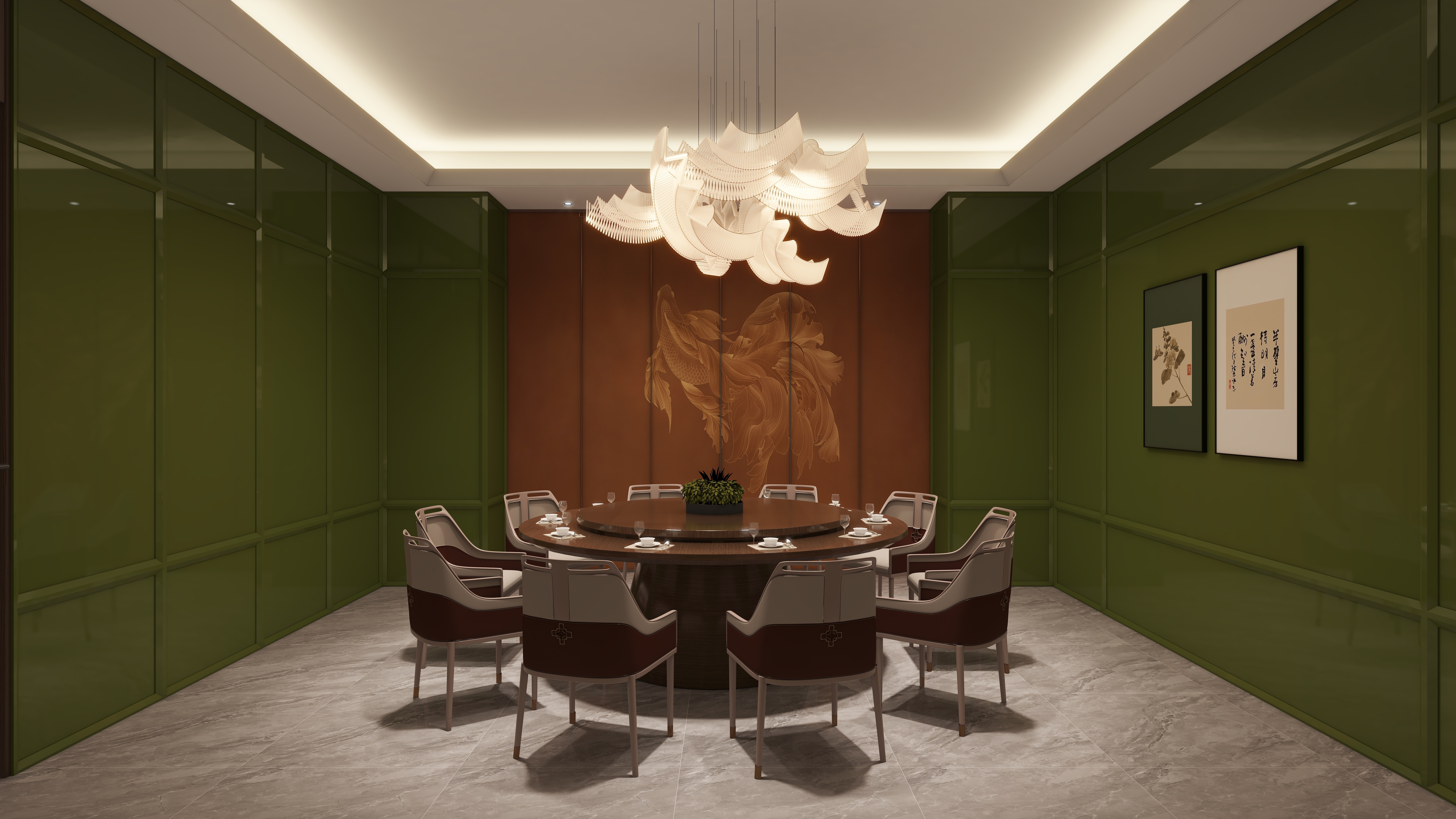 哈密*室内*设计-项目部一层大包厢装修效果图第1张