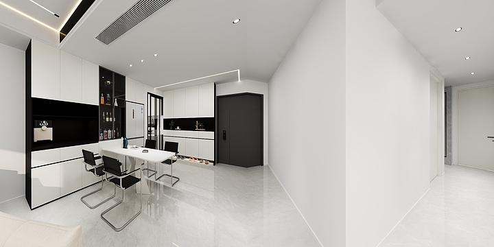 家装设计H-台北公馆现代风格（黑白灰）-装修设计方案