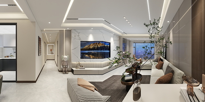 精品设计师zhh-书香华府   轻奢   无主灯  124平方  穆总-装修设计方案