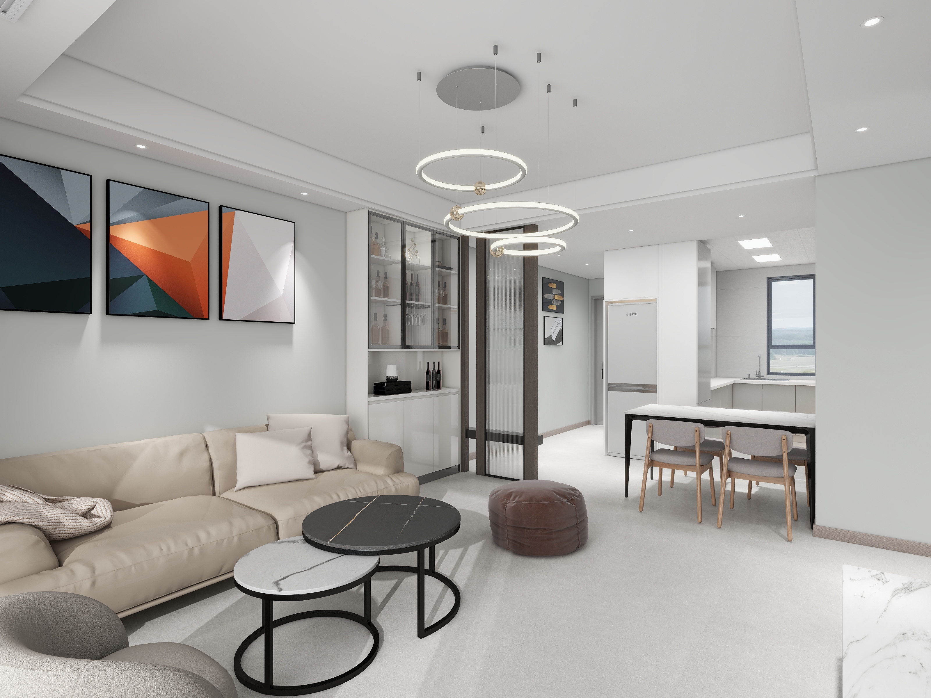 合肥双诚-M璘-润城中心111㎡4室装修效果图