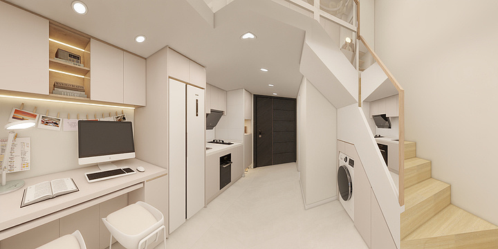 设计师-朱工-东莞-彼岸大厦41m²复式公寓-装修设计方案