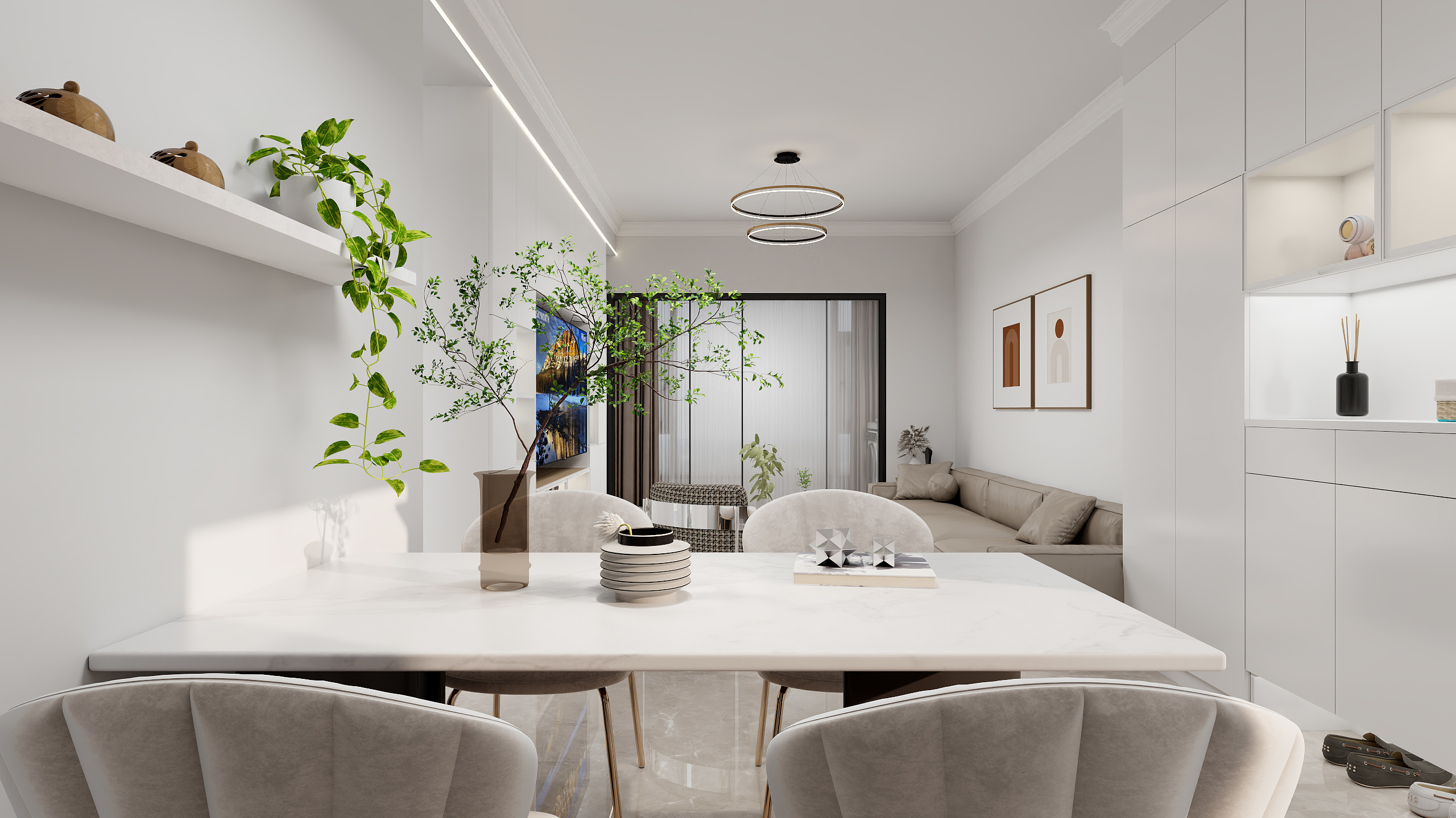 张云杏lucky-随州恒大悦龙台现代简约92㎡3室装修效果图