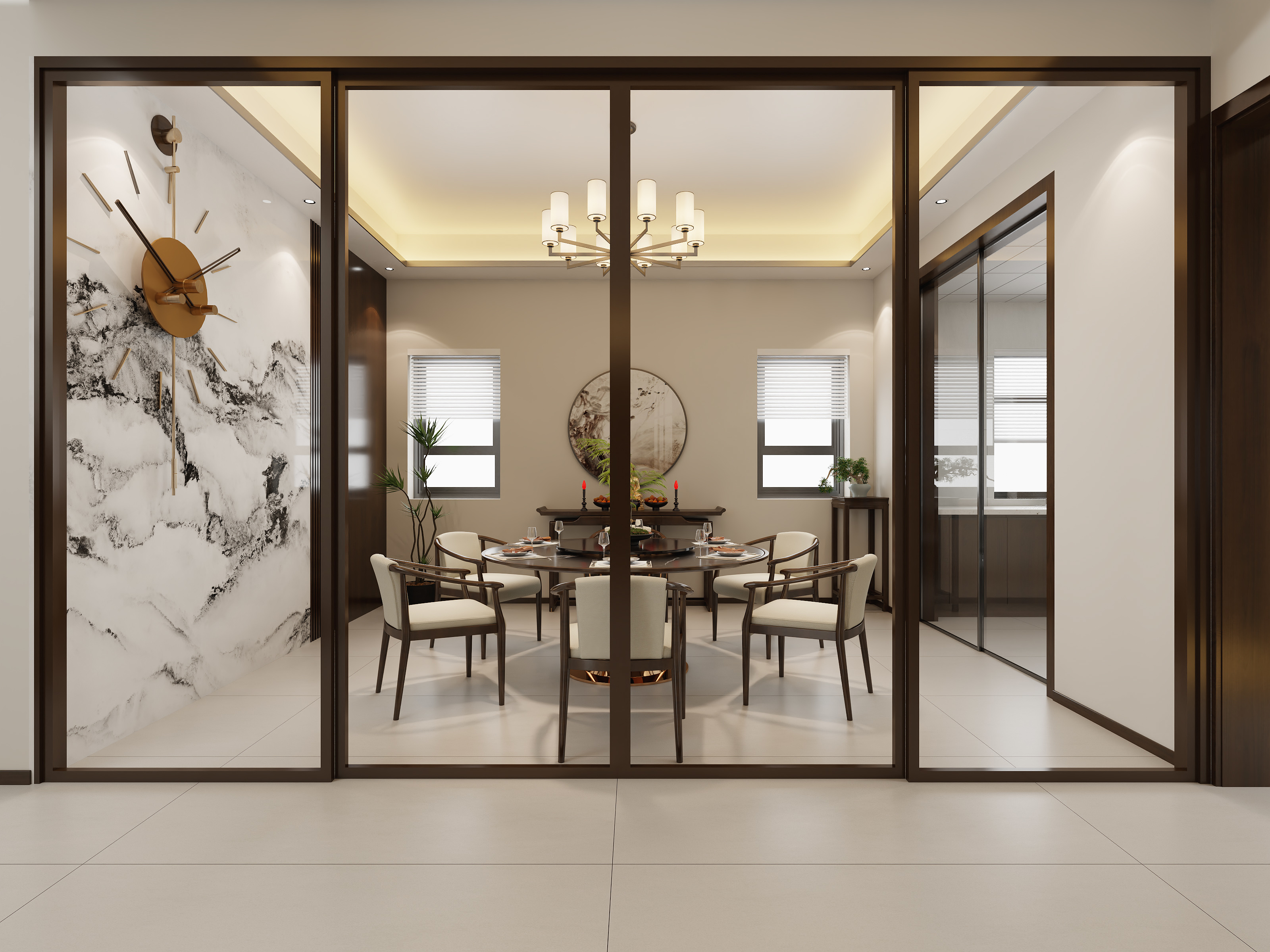 不ai画图-两层新中式装修效果图