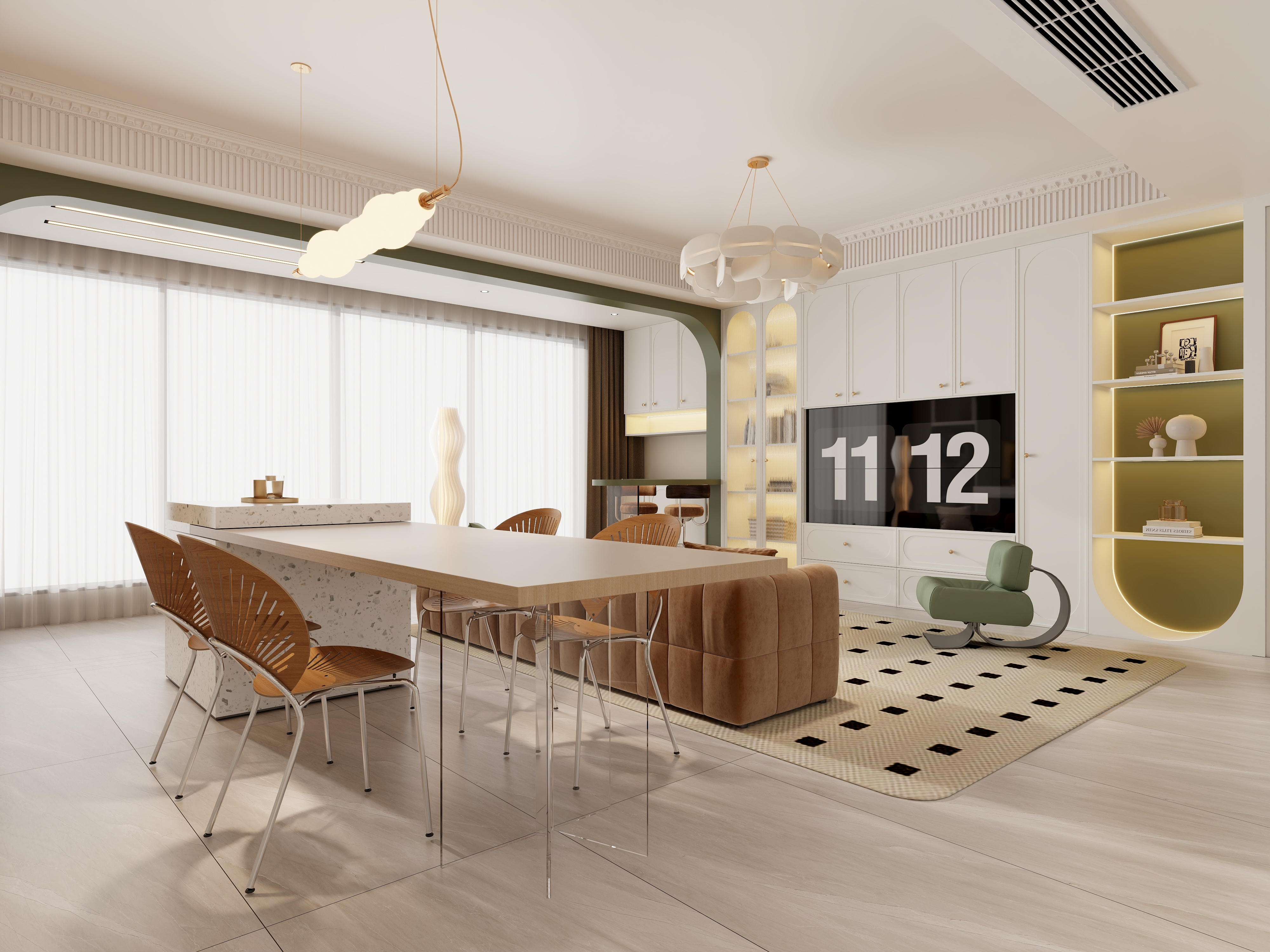 不ai画图-法式127㎡2室装修效果图