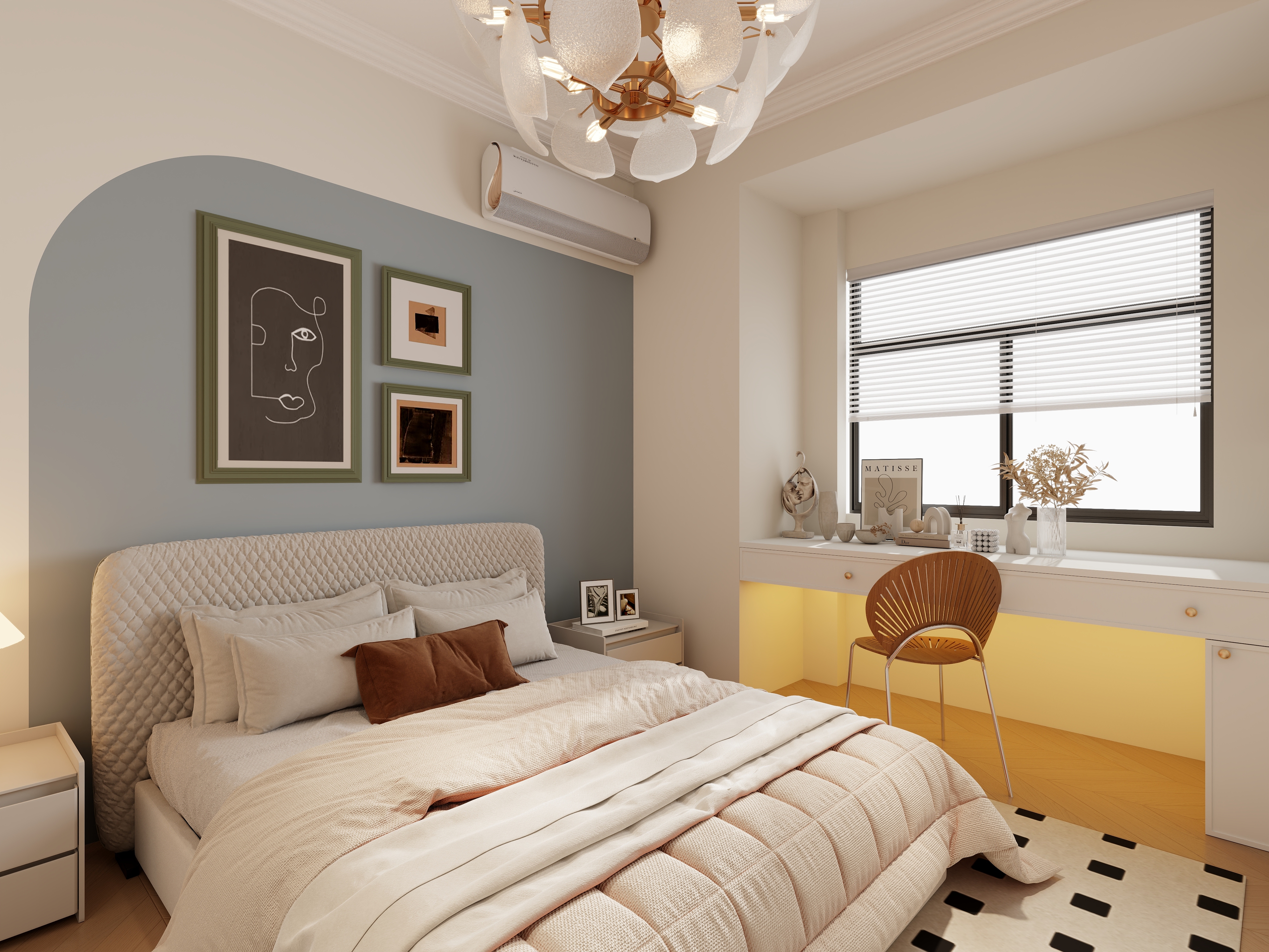 不ai画图-法式127㎡2室装修效果图