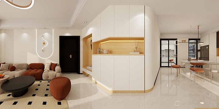 疯狂的设计工作室-4.9蓝总-116平方，奶油风-装修设计方案