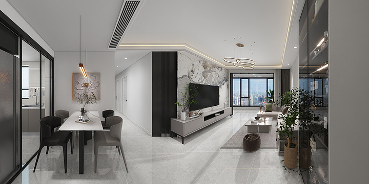 顺辉瓷砖胶州旗舰店-海信灵山湾3-2403-装修设计方案