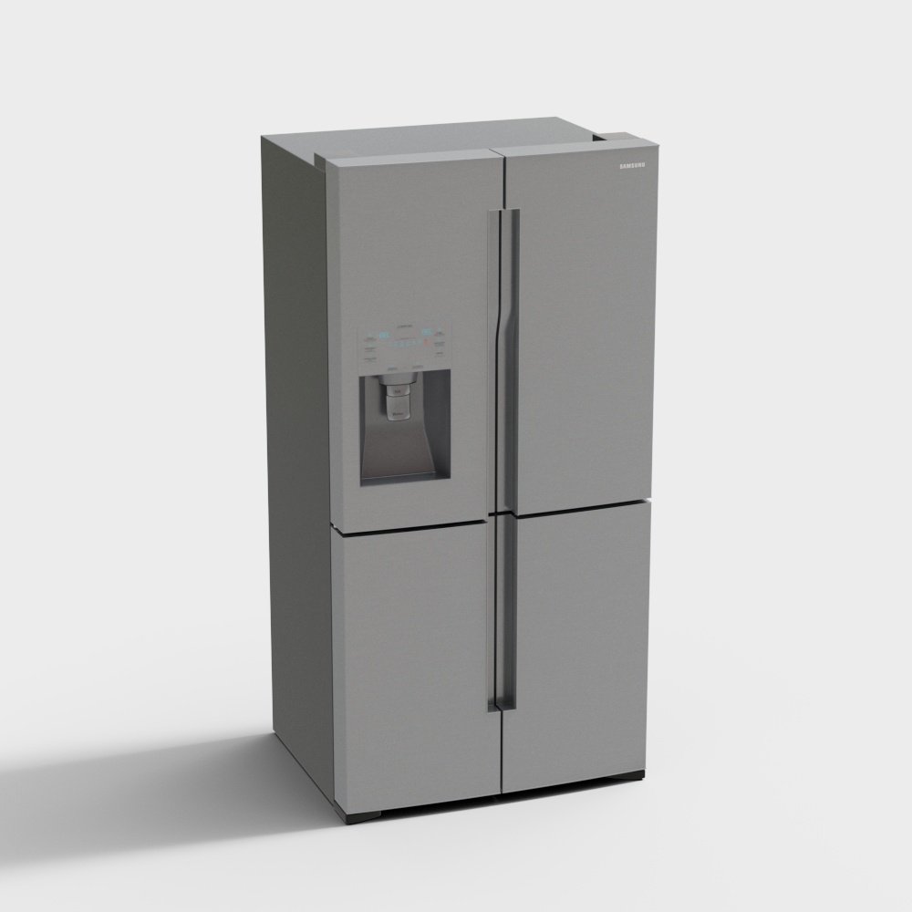 现代双开门冰箱3D模型