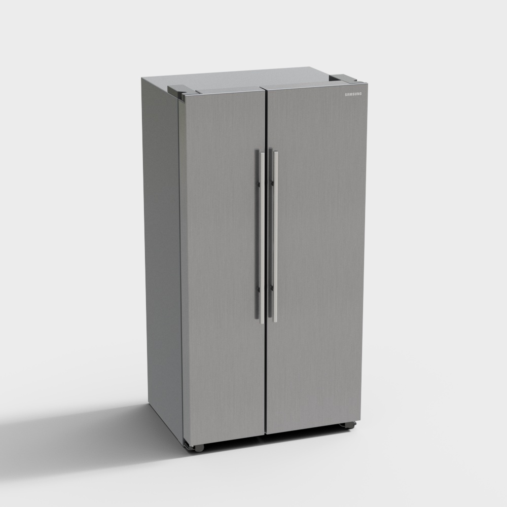 现代双开门冰箱3D模型