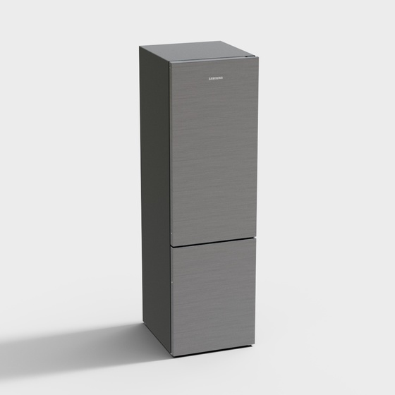Modern Gray Single Door Refrigerator 3D Model