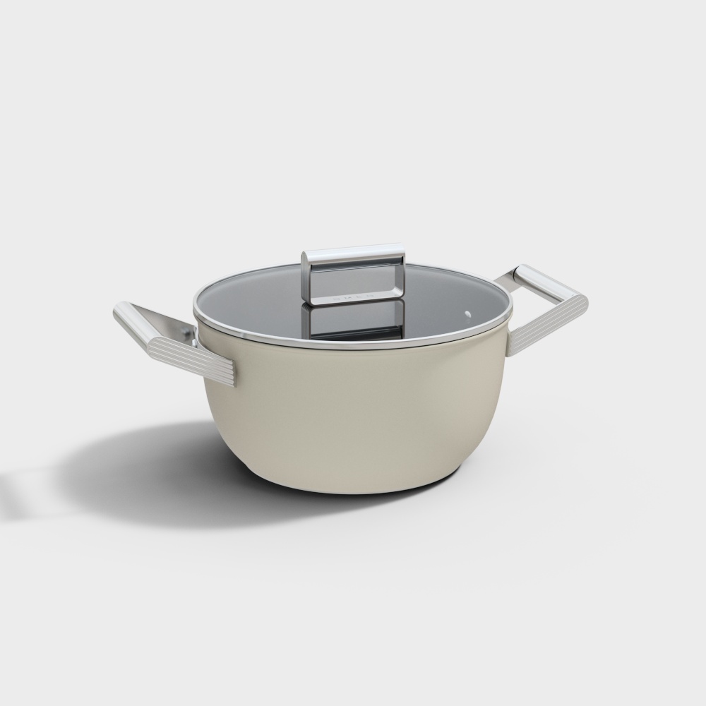 现代金属炖锅3D模型