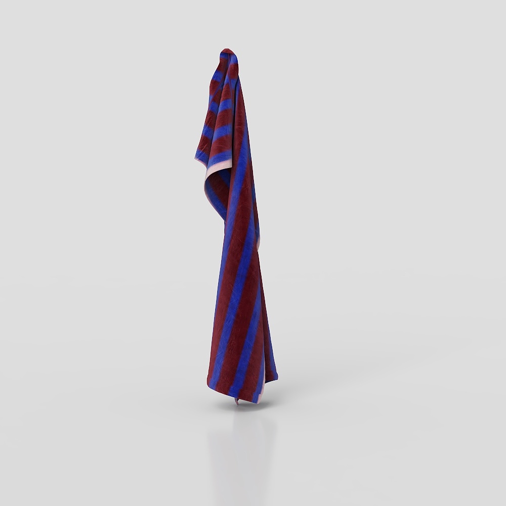 现代布艺条纹毛巾3D模型