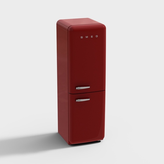 Modern red refrigerator