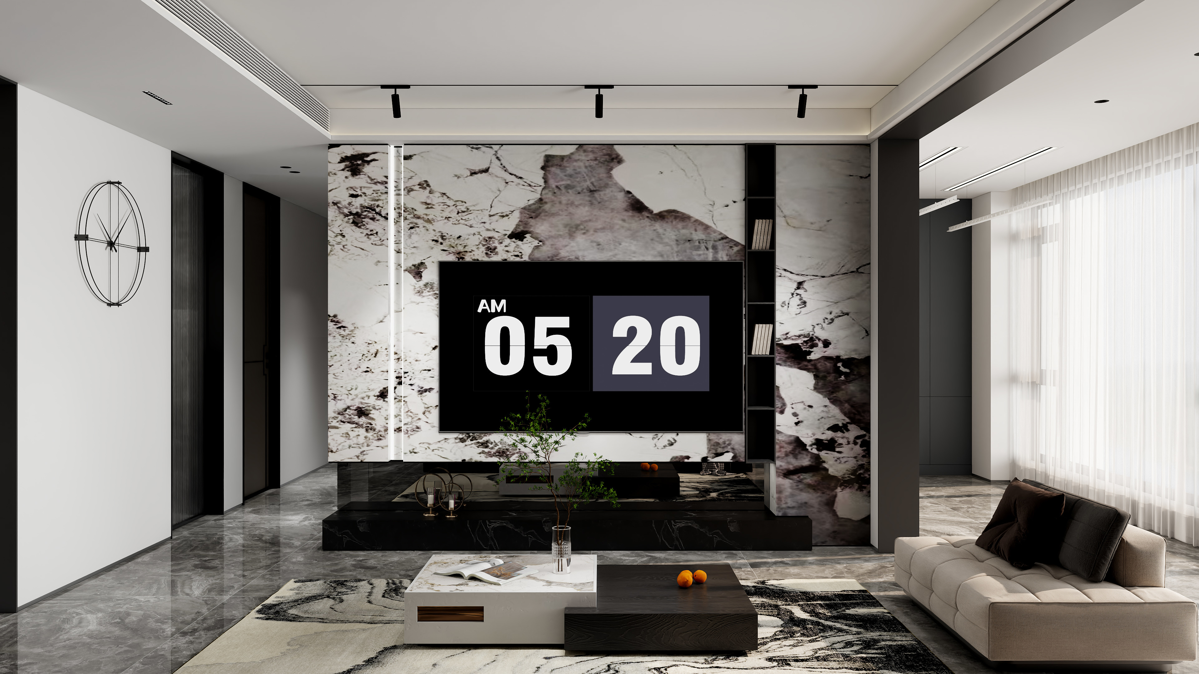 设计师丨罗江-颐和春天 现代黑白灰 134㎡-装修设计方案