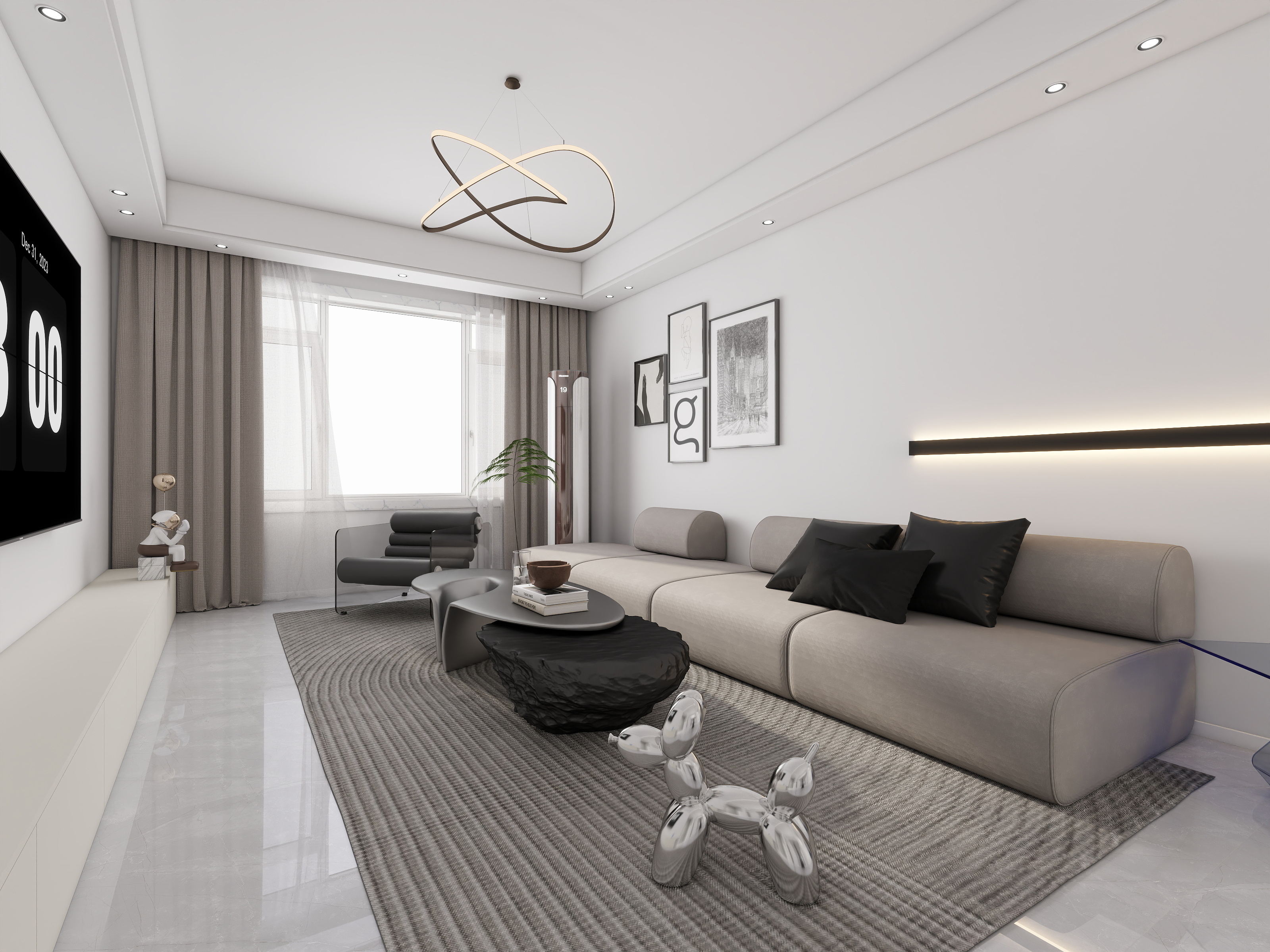 明旭效果图-中车共享城113户型-装修设计方案