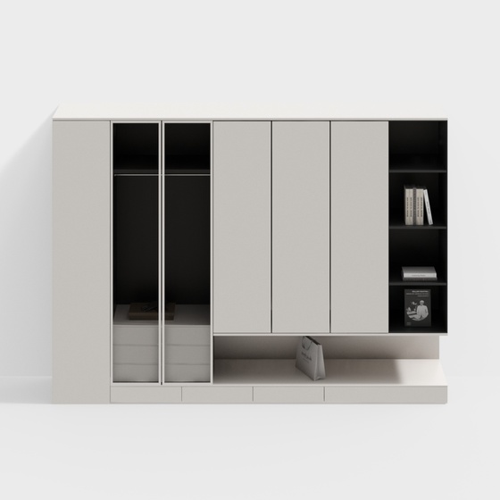 Modern minimalist bedroom wardrobe