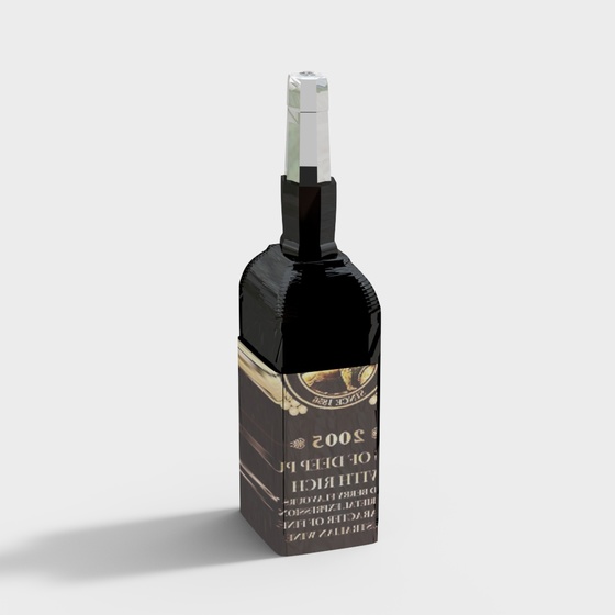 Modern Black Bar Wine 3D Model