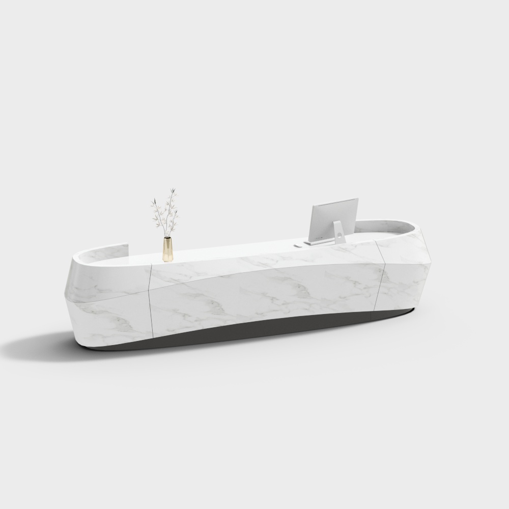 现代前台接待台3D模型