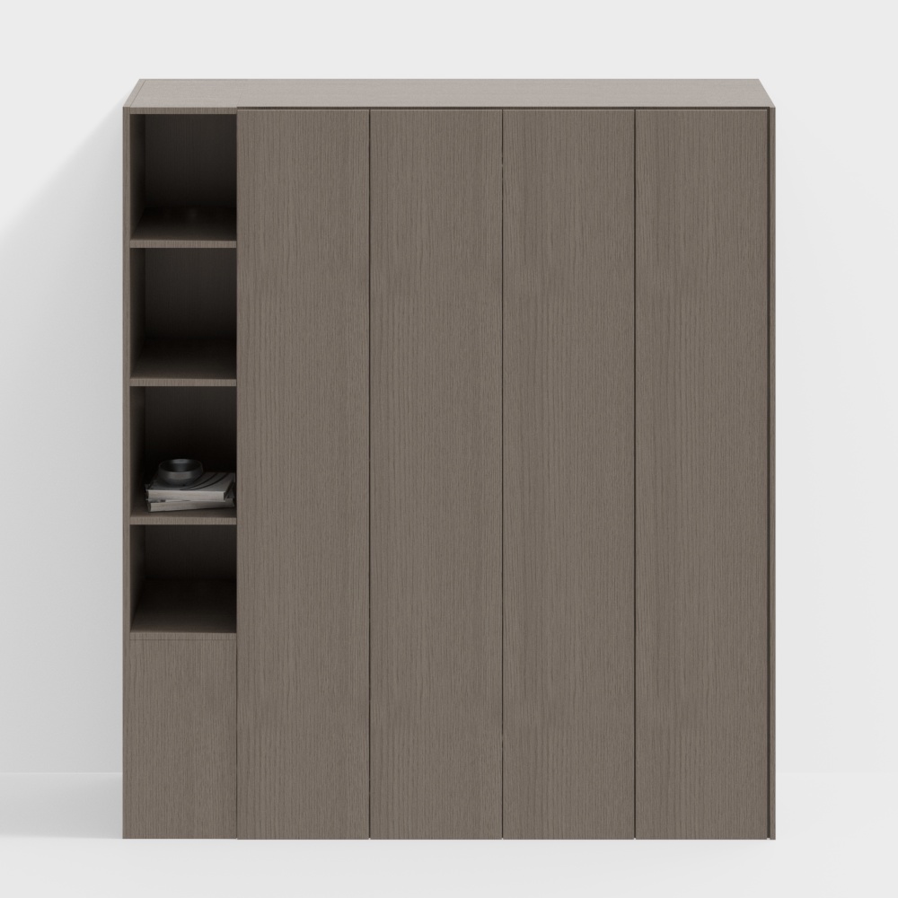 现代实木衣柜3D模型
