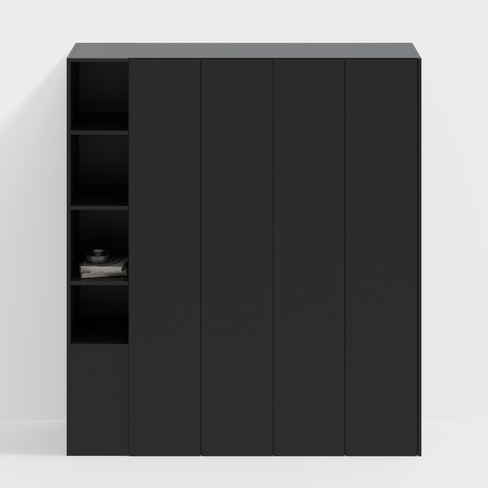 现代黑色衣柜3D模型