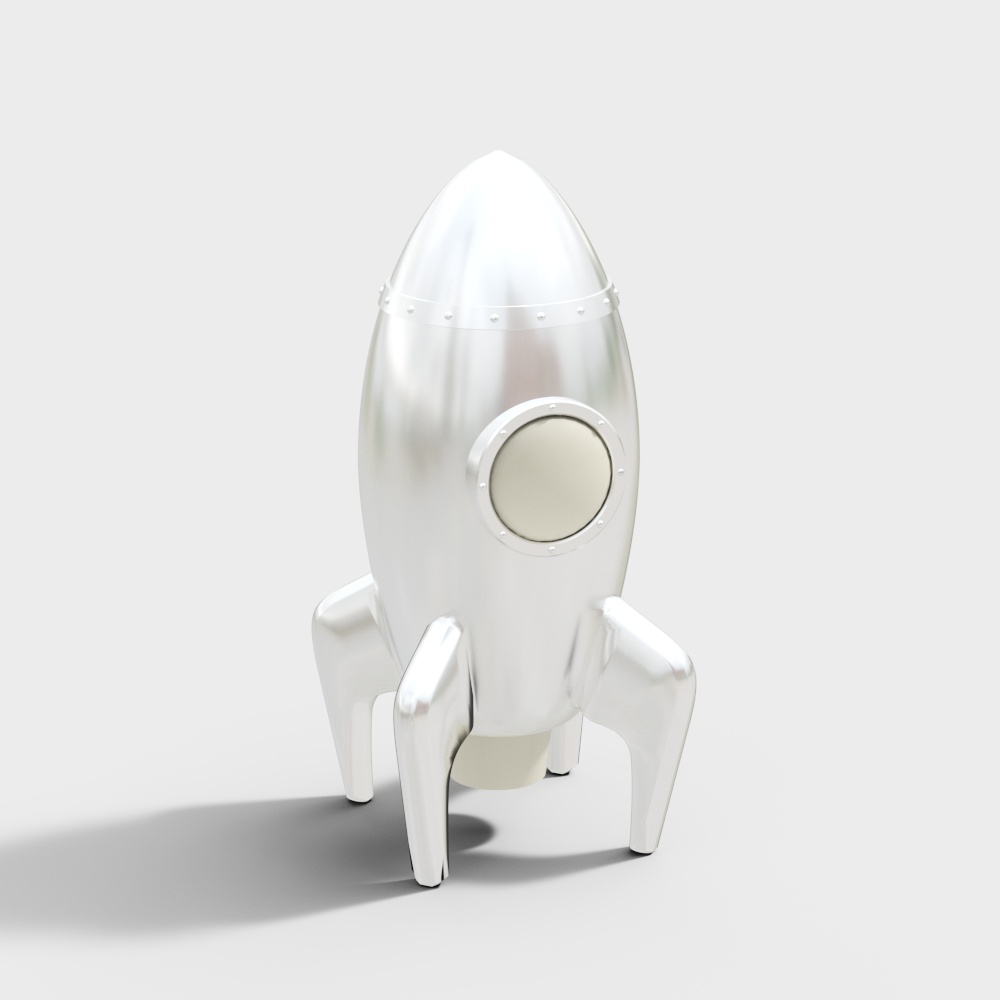 现代火箭潮流雕塑摆件3D模型