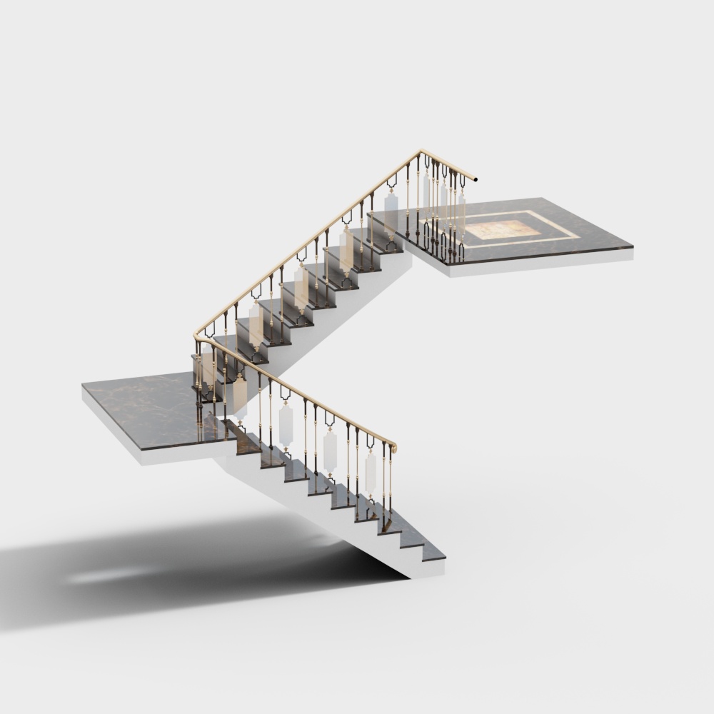 现代户外楼梯3D模型
