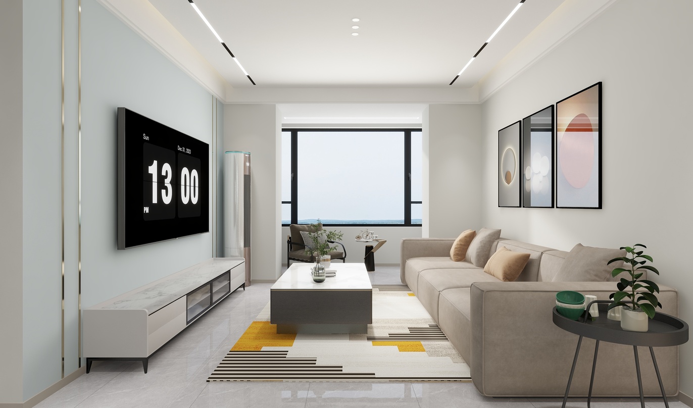 李青越-100平方现代简约三居室装修效果图