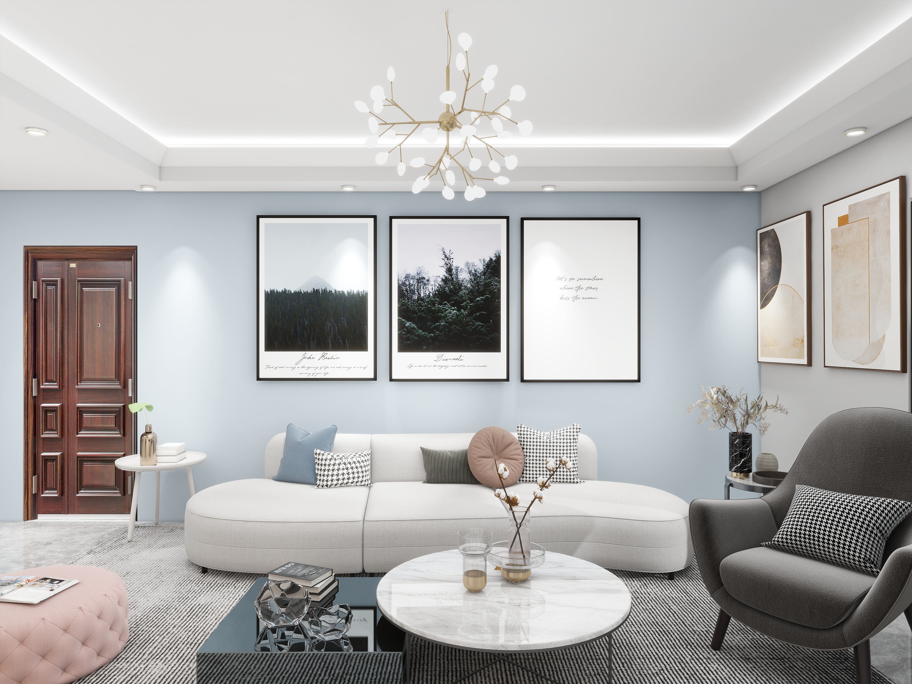 致娴小筑-港利文庭雅苑现代简约109㎡3室-装修设计方案