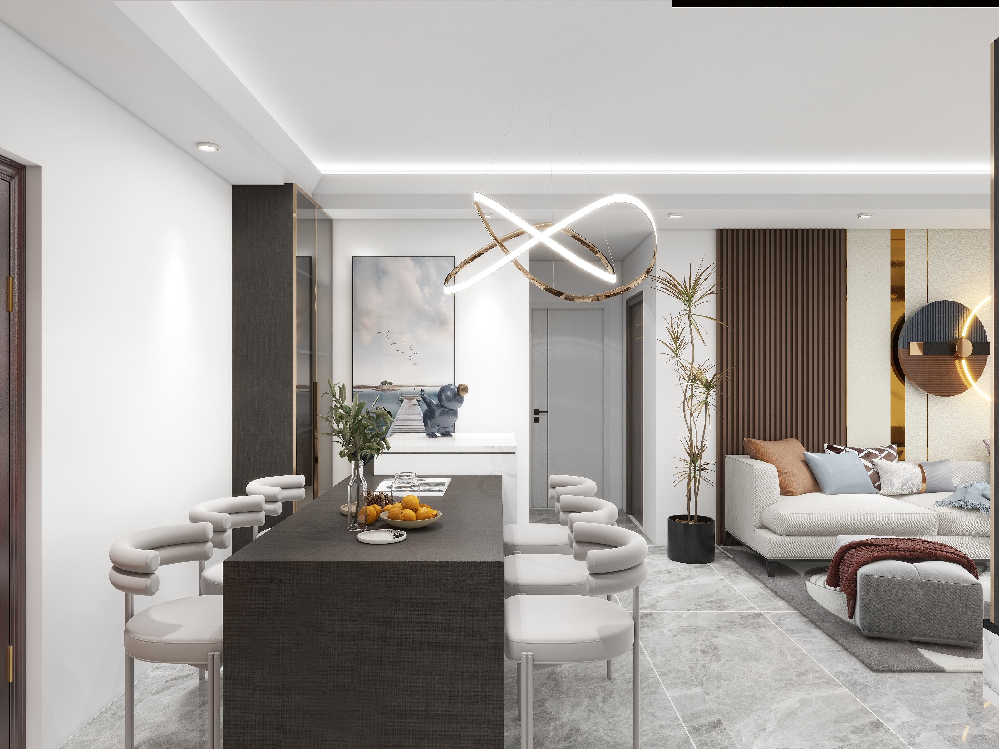 致娴小筑-保利国际城中央花园现代简约96㎡3室-装修设计方案